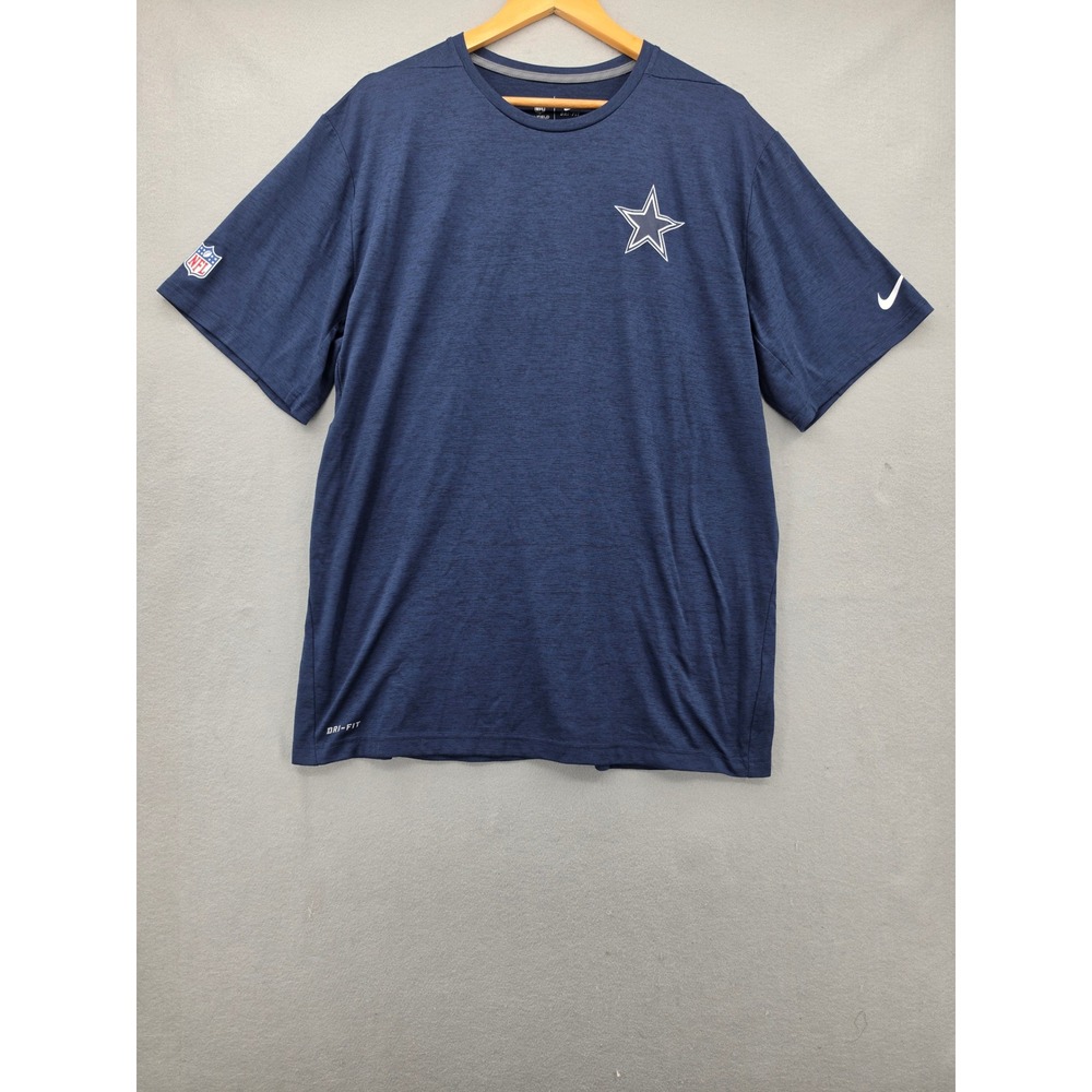 Nike Dallas Cowboys Shirt Mens XXL Blue NFL Onfield Dri-FIT Tee Star Logo